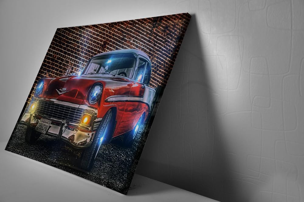 Samarkand - Lights LED-Bild mit Beleuchtung LED- Bilder Leinwandbild 65 x 45 cm Leuchtbild US CAR/OLDTIMER/ClASSIC CAR