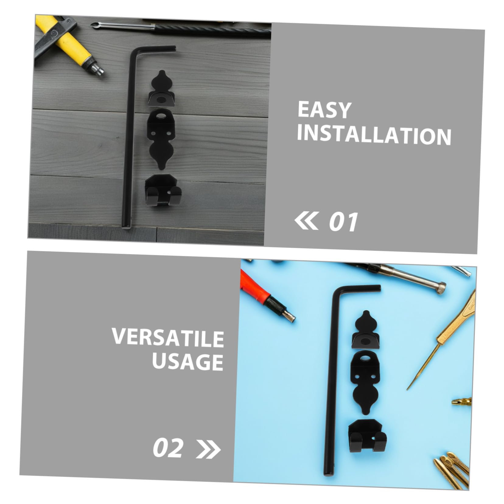 Boulon de Canne Robuste 12 Pouces pour Portail de Jardin Extérieur Noir