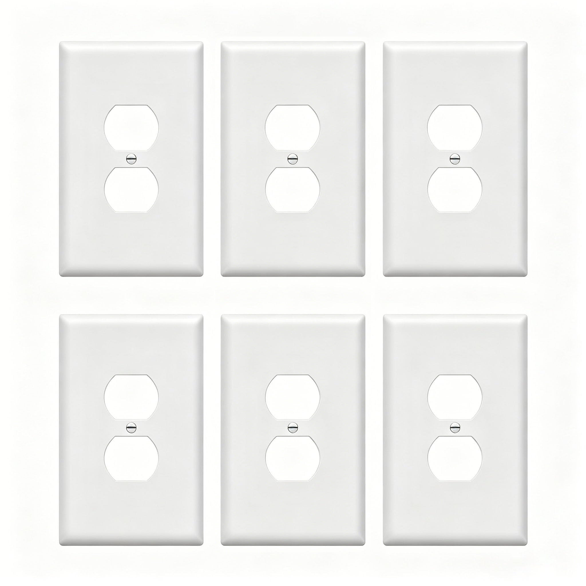 ZEFTV OverSize Duplex Outlet Cover Wall Plates 1-Gang 5.5" x 3.5" Switch Outlet Electrical Cover Plate Unbreakable Thermoplastic Faceplate for Light Receptacle Outlet Switch, White (6 Pack)