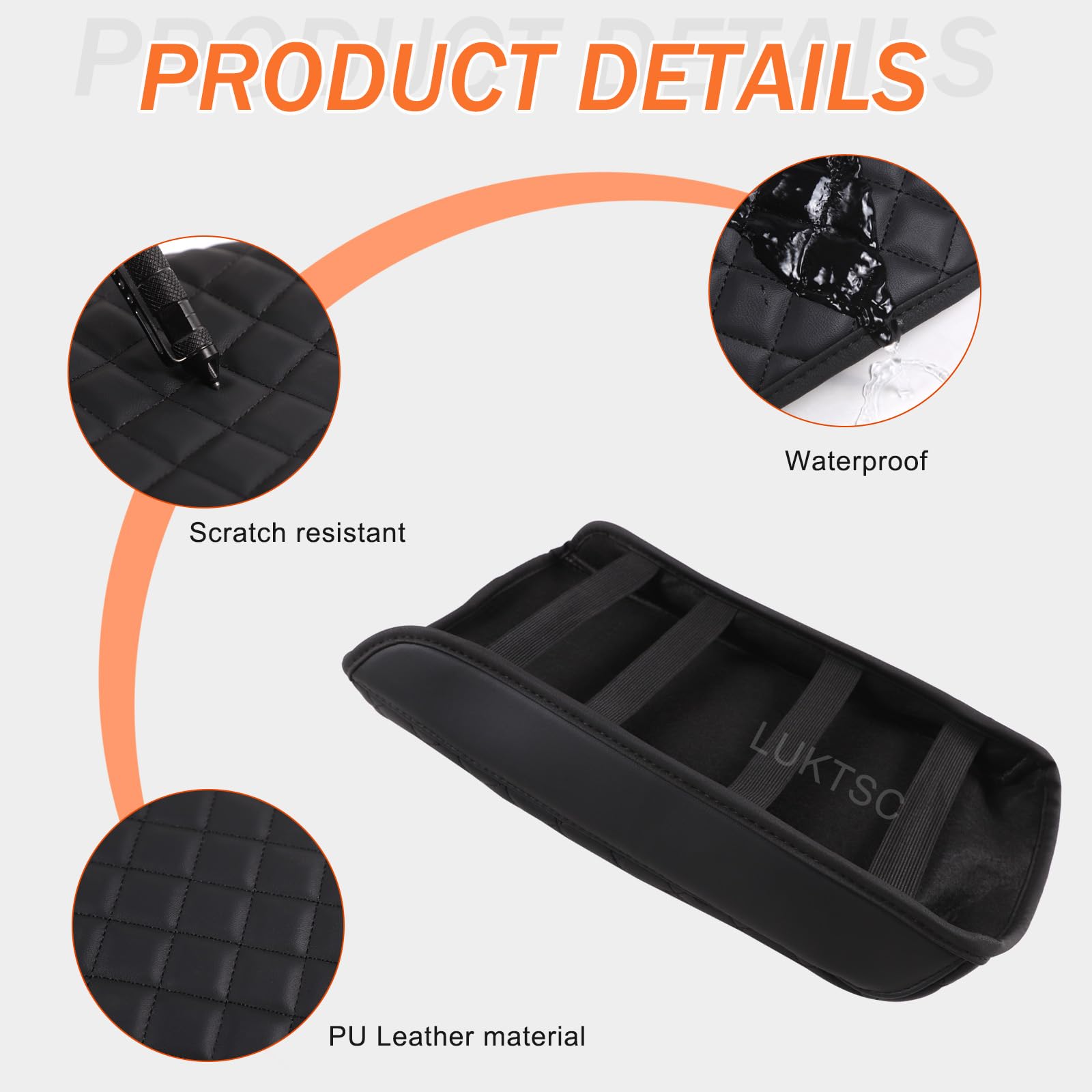 Center Console Cover Compatible with Kia Sorento 2025 2024 2023 2022 2021 Accessories Waterproof Anti-Scratch Car Armrest Seat — view 4