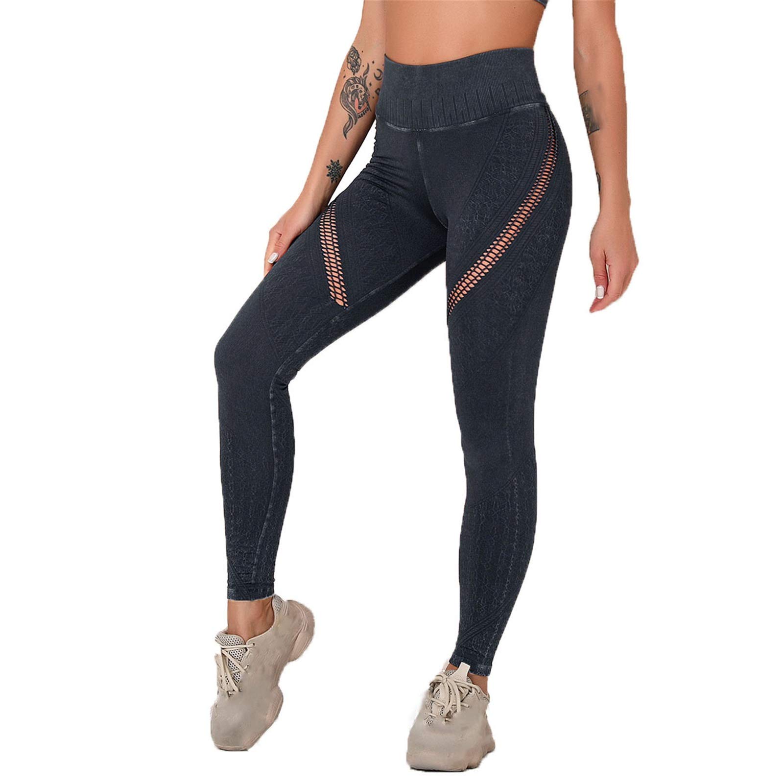 Damskie legginsy do jogi, na fitness, Damskie Hollow Out Seamless Butt Lift Legginsy Legginsy Damskie Damskie Spodnie Damskie Workout Siłownia Rajstopy Fitness Spodnie rozciągliwe sportowe legginsy do