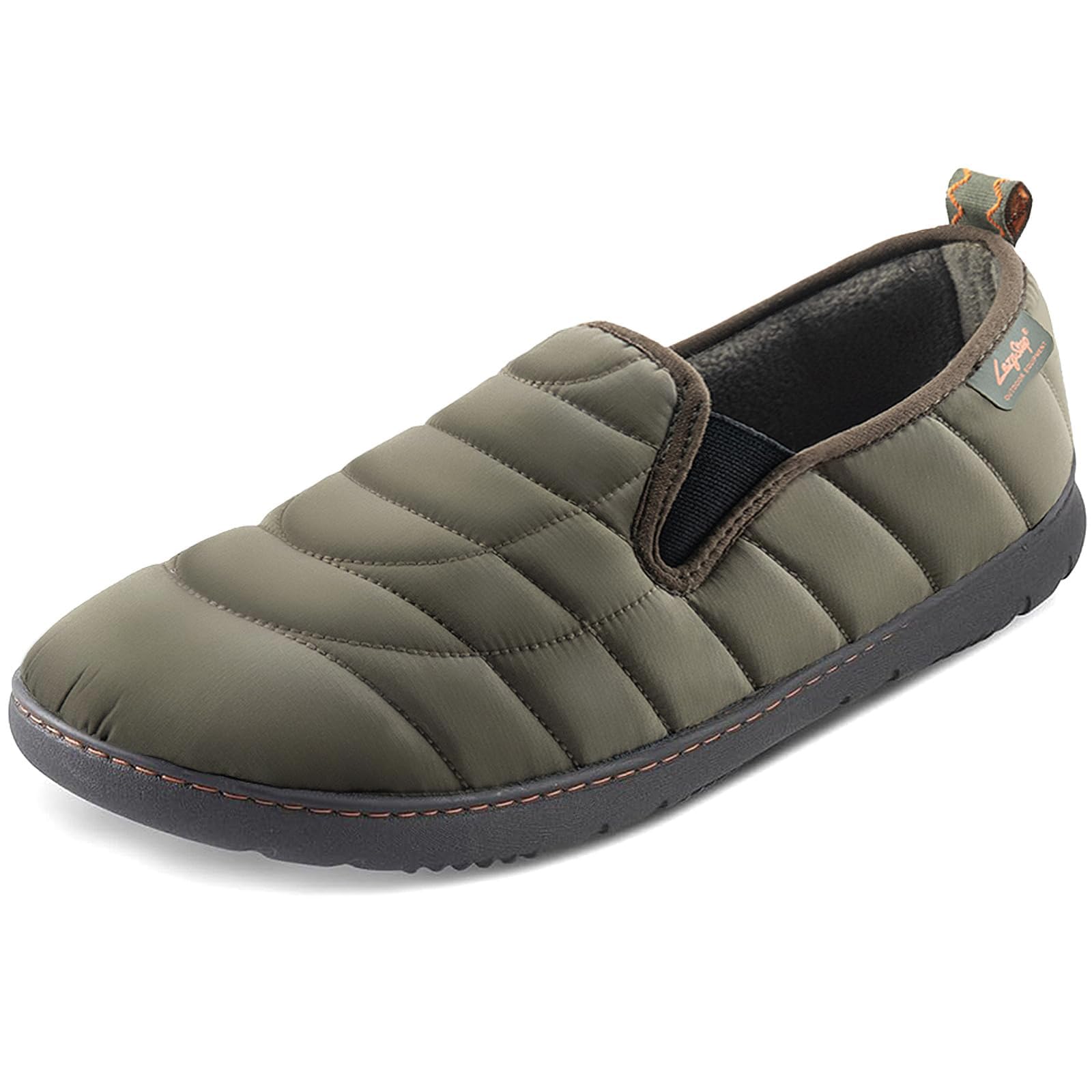 LazyStep Mens Loafer Slippers with Memory Foam and Indoor Outdoor House Shoes