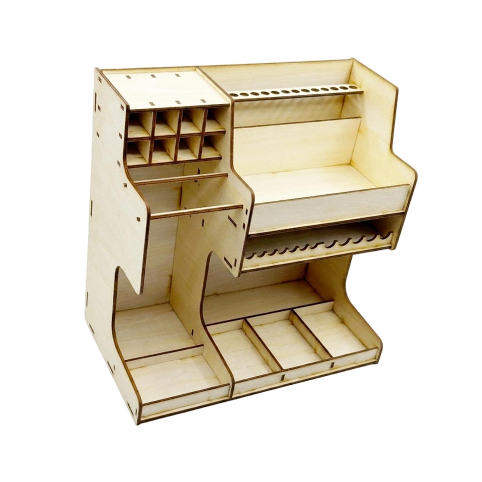 Colcolo Wooden Model Kit Organizer Paint Rack, Workbench Craft Supplies, Storage Rack for Sticks, Pliers, Model Building Tools