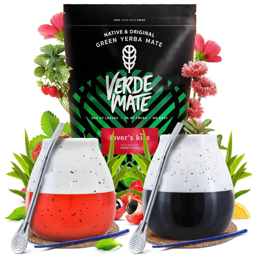 Verde Mate Mate Tee zestaw akcesoriów - Mate Tee 400 g, 2 x kubek Mate & Bombilla