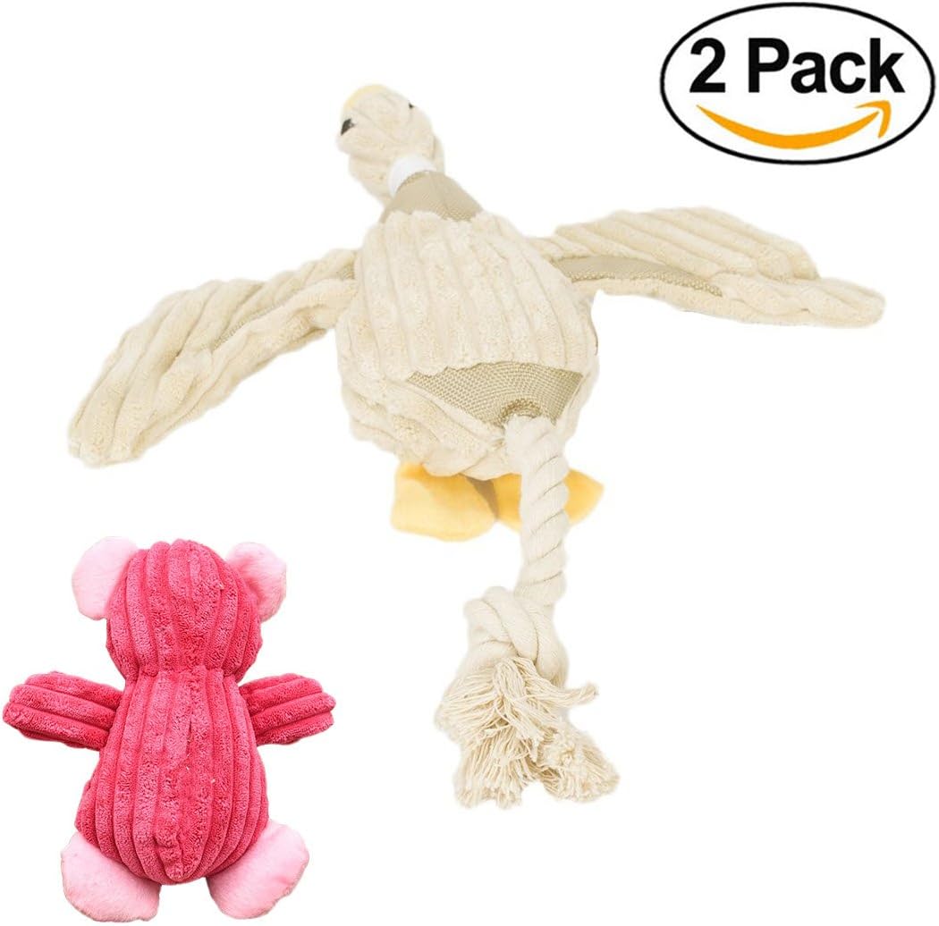 PetHero Duck Dog Toy Plush Puppy Honking and Pink Pig Toy