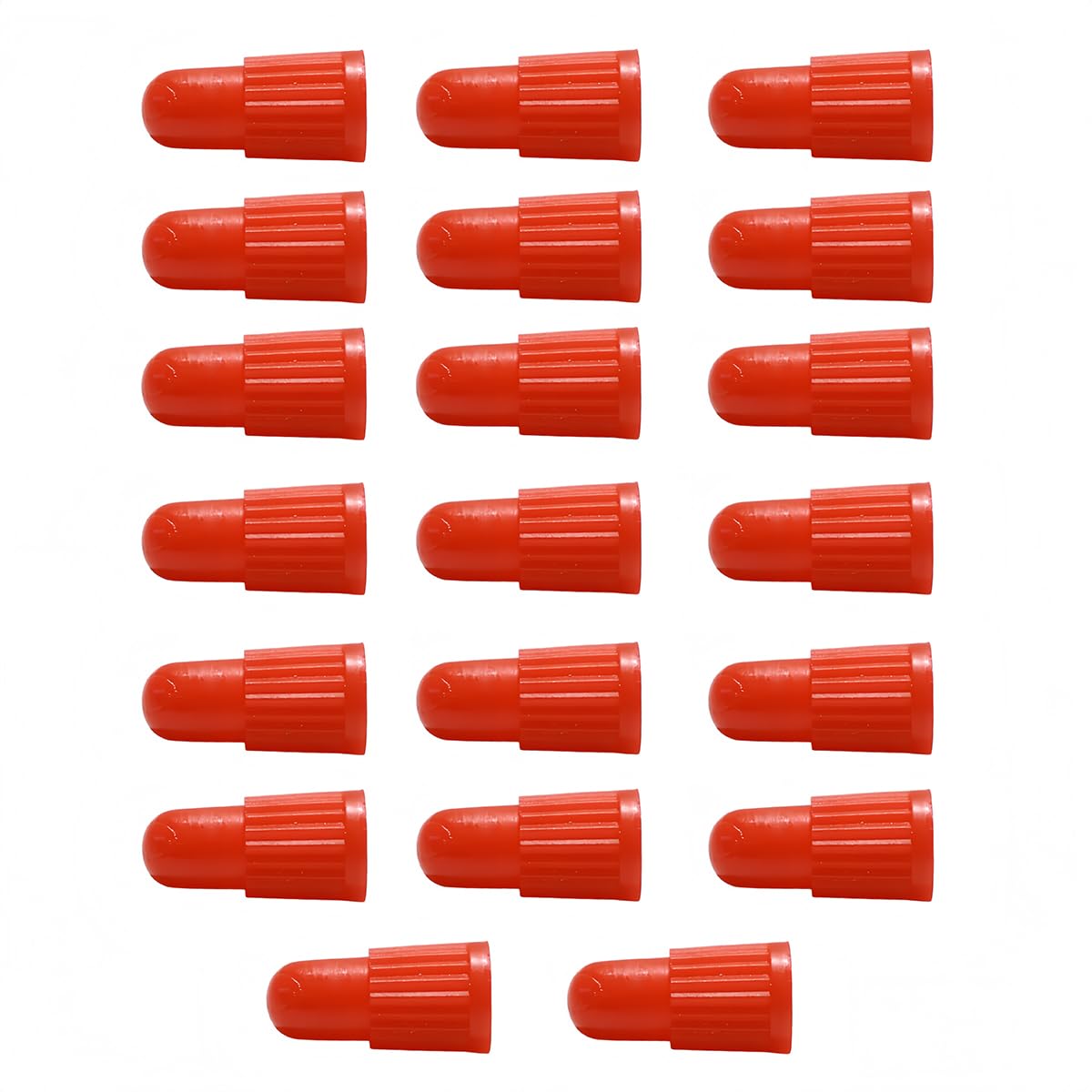Snaply 20 pcs Presta Valve Stem Caps, Plastic Bike Tire Caps, Suitable for Road Bicycle, MTB, Fat Bike (Red)