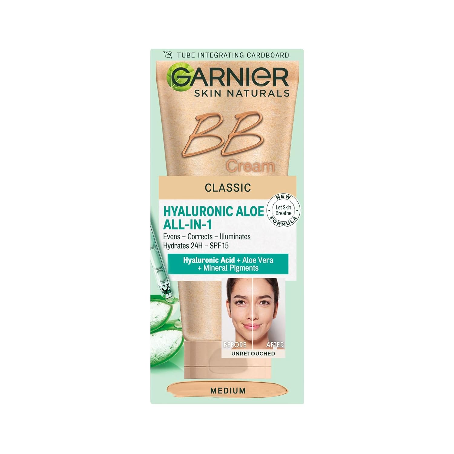 Garnier Skin Naturals Classic Hyaluronic Aloe All-in-1 BB Crema Mediana, 1.7 fl oz Beige,Mediano,https://www.amazon.com/dp/undefined