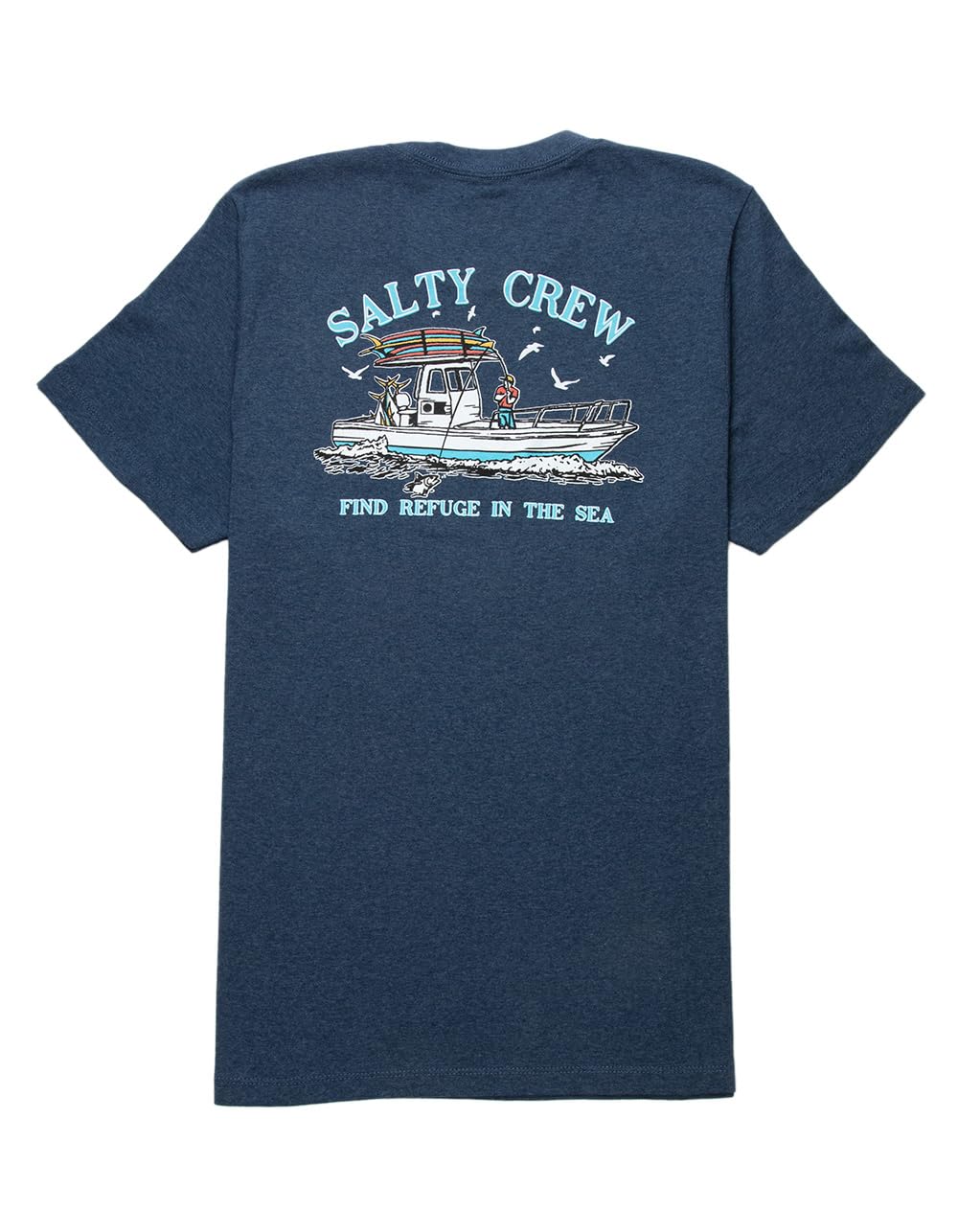 Salty CrewFish On Classic SS T-Shirt - Navy Heather