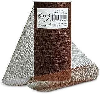 Expo Shiny Tulle Spool of 25-Yard, Chocolate