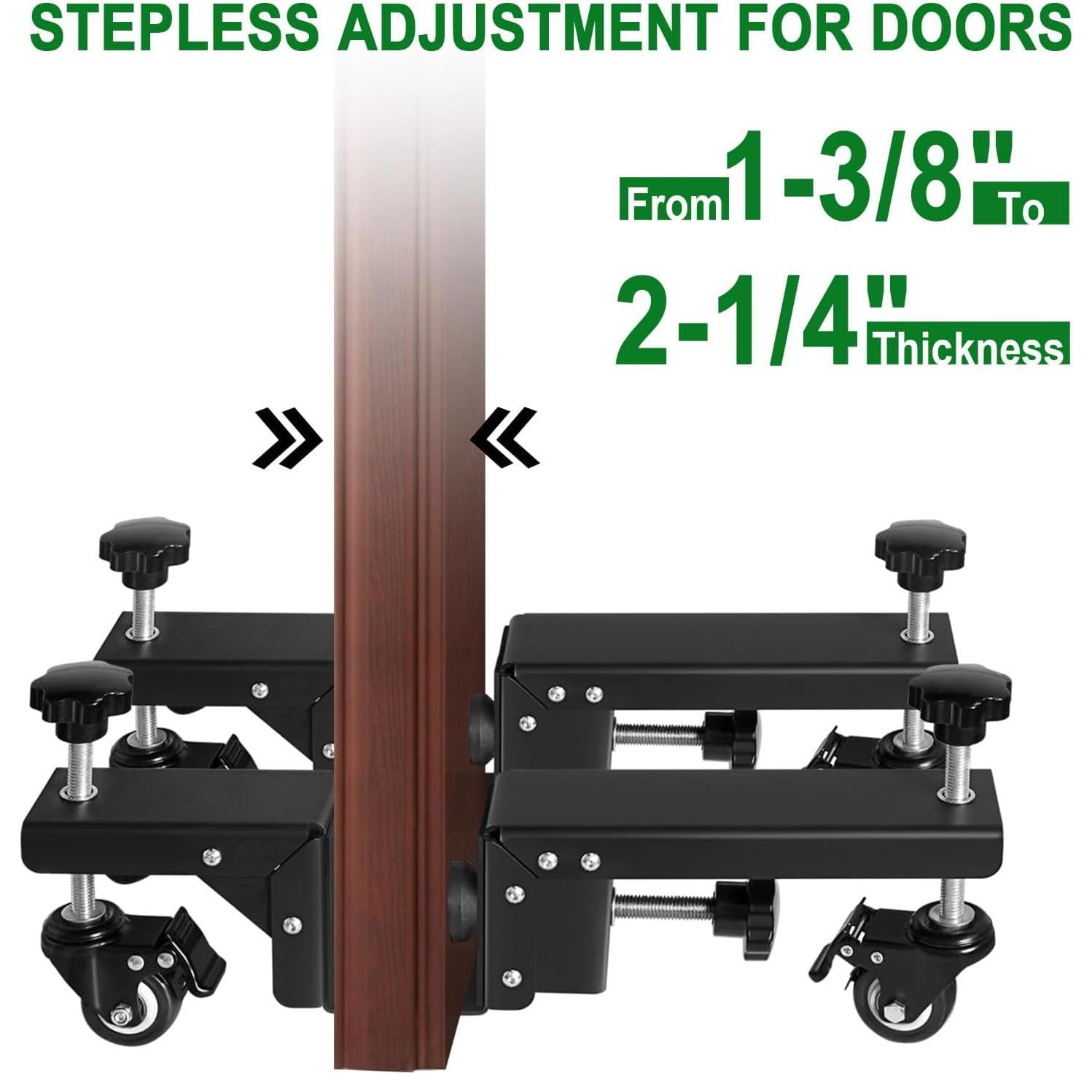 Heavy-Du - Kit di riempimento per porte pesanti, 2,5-0,8 cm e 2,5-2,4 cm, strumento per appendere porte e carrelli per porte pesanti, carrello sollevatore pannello per casa e Worhop, design nero
