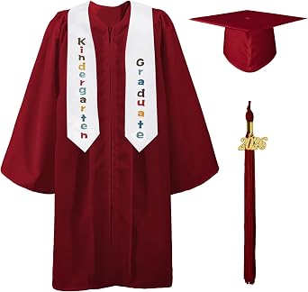 GraduatePro Kindergarten Graduation Cap and Gown Stole Package 2026 Tassel Set for Kids