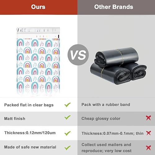 Miniatura 5 de SHIPKEY 100 sobres de polietileno azules arcoíris de 10 x 13 pulgadas, resistentes al agua, para joyas, aretes, sobres para pequeñas empresas (9.8 x