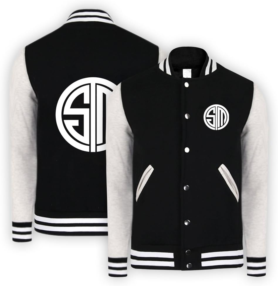 Aulmau Youth LOL League of Legends TSM Logo Baseball Jacket Black Medium