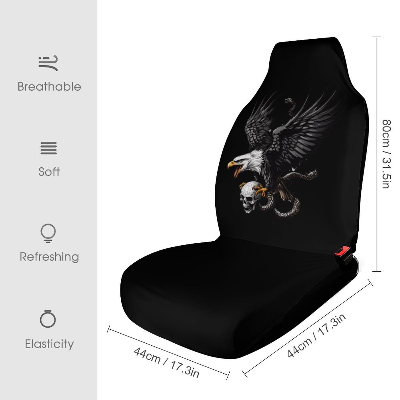 E-agle Cool Animal Car Seat Covers Universal Car Front Seats Protector Auto Interior Accessories 2PCS