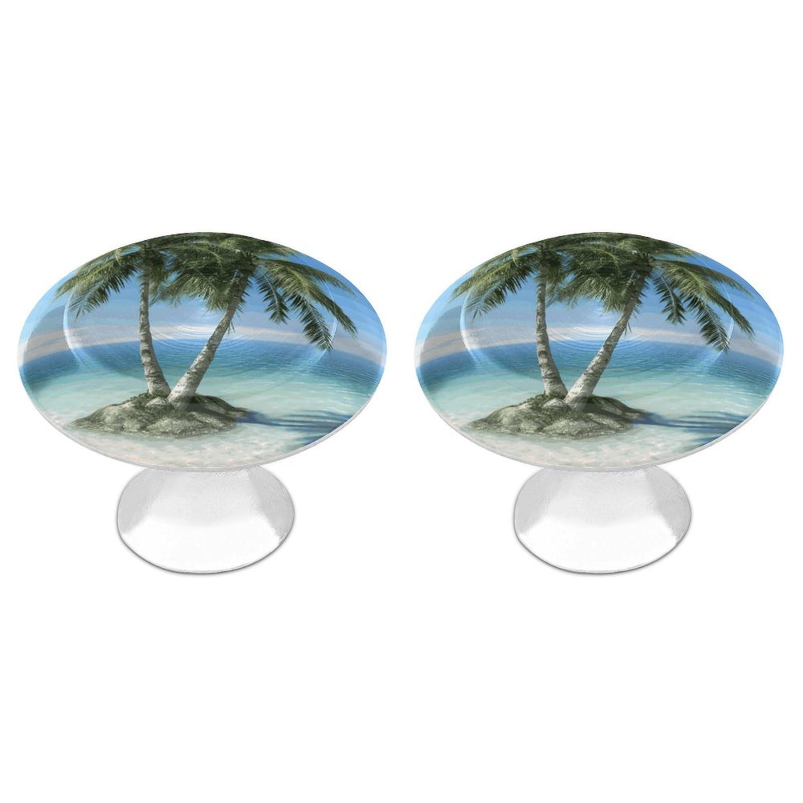 Btcowzrv Style Sea Palm Trees 2 Pack Cabinet Knobs Drawer Pulls