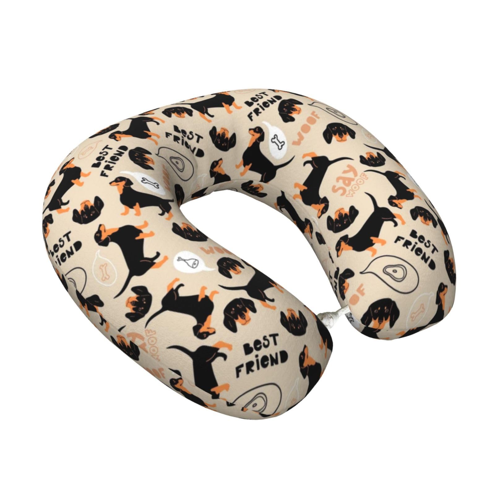 LKYMOH Dachshund 3, Travel Neck Pillow U-Shaped Memory Neck Support Soft Comfortable With Washable Cover For Airplane Car Traveling and Office
