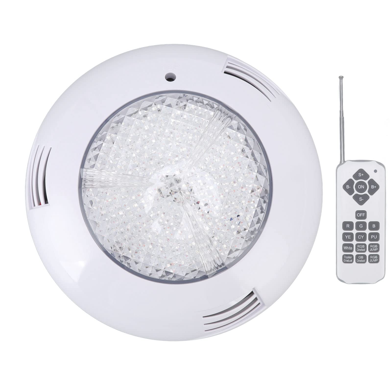 Fafeicy Oświetlenie Basenowe LED AC12V Światło Basenowe RGB 25W ABS PC IP68 Wodoodporne Zdalne Sterowanie Podwodne światło do Basenów Akwaria o Wysokiej Przepuszczalności Długa żywotność (25W)