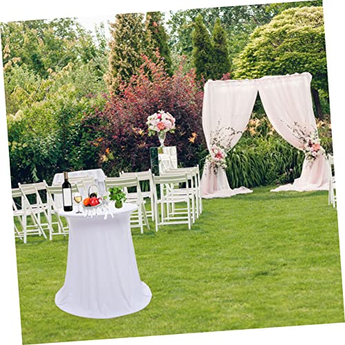 Nappe extensible ronde blanche pour table haute de réception Mobestech - 8