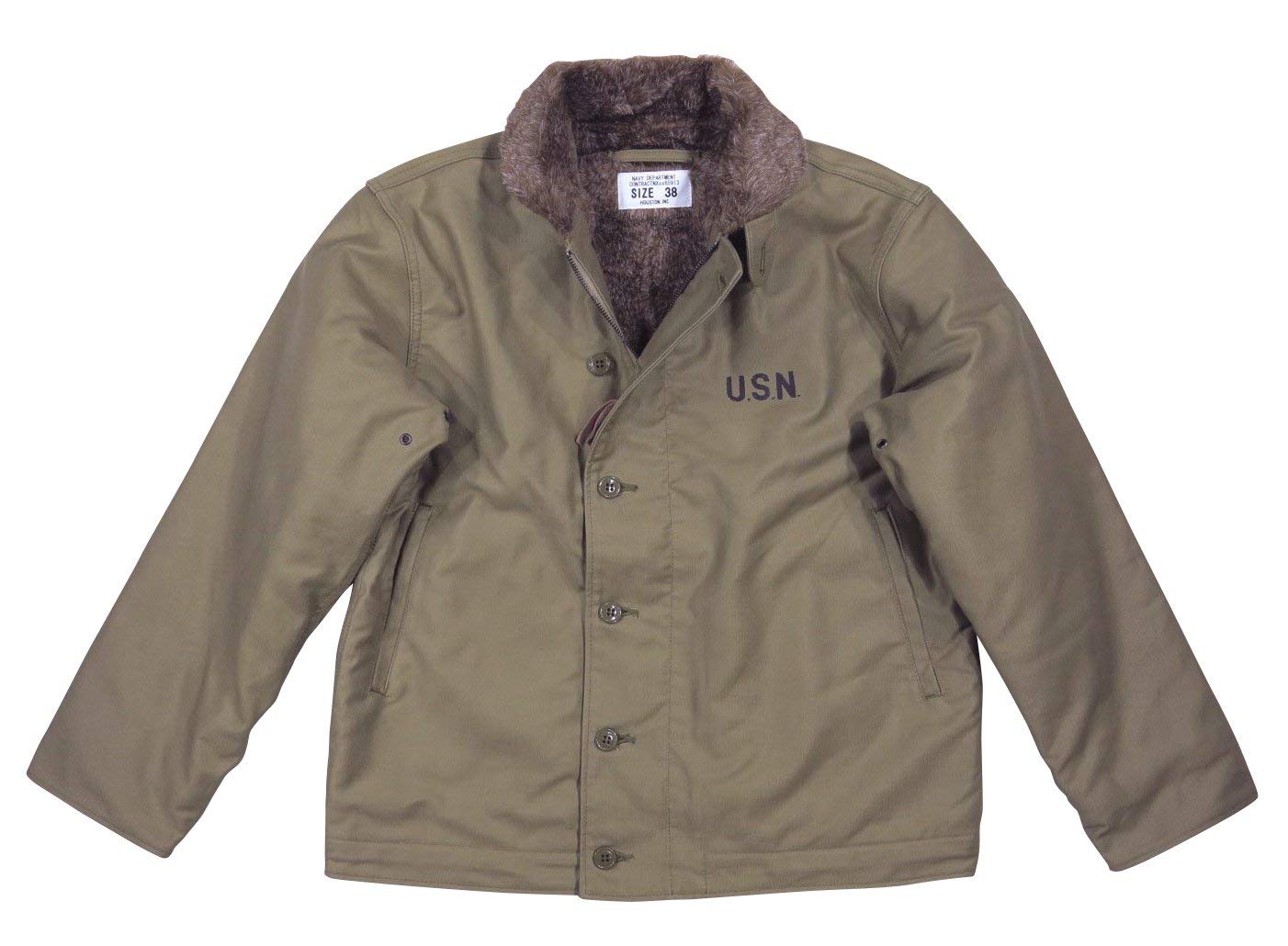 Amazon | [ヒューストン] 日本製 USN 裏ボア N-1 デッキジャケット XS 
