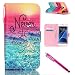 Galaxy S7 edge Case, Firefish [Card Slots] [Kickstand] Flip Folio Wallet Case Synthetic Leather Shell Scratch Resistant Protective Cover for Samsung Galaxy S7 edge-Sea