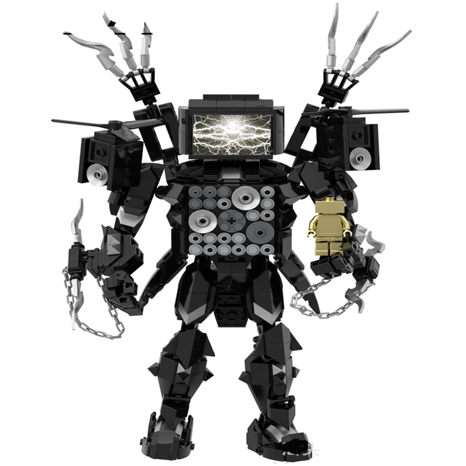 LCTM Skibidi Toilet Titan Building Blocks Toy Cameraman Speakerman Clock TV Man Monitor Action Figure Model Horror Game Multiverse Upgraded Adults Kids Fans Collectible Animation Birthday Gift ﻿ D