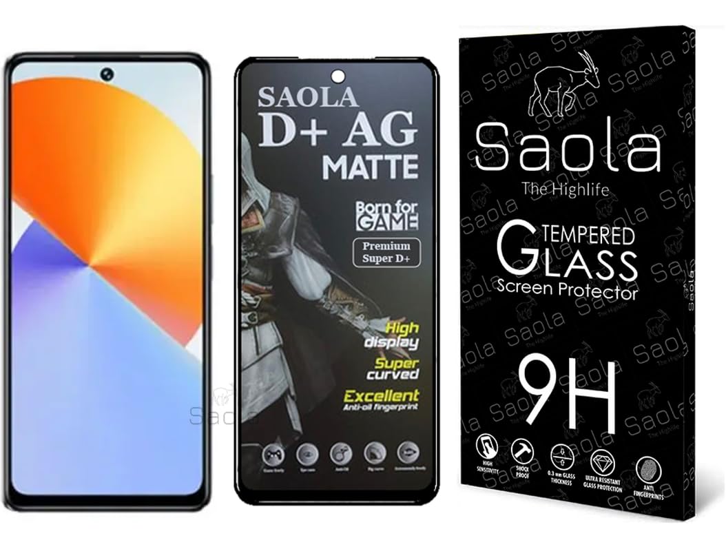 Saola® HD+ Oleophobic Tempered Glass For Infinix Note 50 4G (PACK OF 1) with Free Installation Kit. Full screen Coverage. Free Replacement If Received Damaged - 6.78 inch