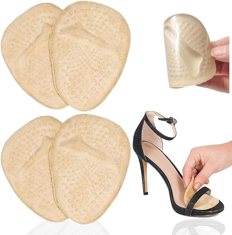 Inralimot Ball of Foot Cushions, Metatarsal Pads, High Heel Inserts, Forefoot Cushions and Soft Gel Insole Pads, Ideal for Women Mortons Neuroma & Metatarsal Foot Pain Relief (4 pcs)