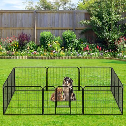 Image of BestPet | Dog Playpen | 32 Inch, 12 Panels | Heavy Duty Metal Pet Exercise Pen | Indoor Outdoor Fence Panels | Rust-Resistant, Removable, Tool-Free Setup | Anti-Skid, Expandable Design