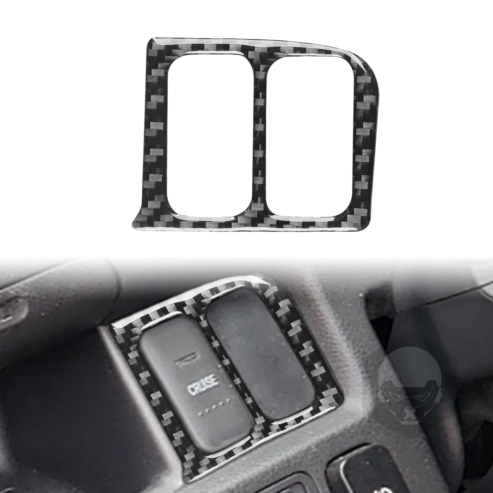 Real Premium Carbon Fiber Compatible with Honda Civic Si 2001 2002 2003 2004 2005 Accessories Car Mirror Adjustment Panel Cover Sticker Decal Interior Trim