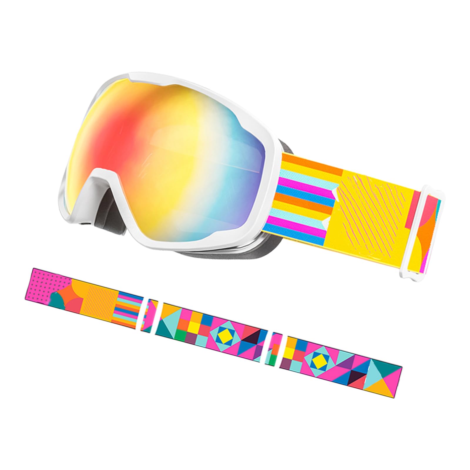 Lunettes de ski à double couche avec sangle réglable pour garçons et filles de 3 à 15 ans pour le ski, le snowboard, les sports de plein air, garçons et filles