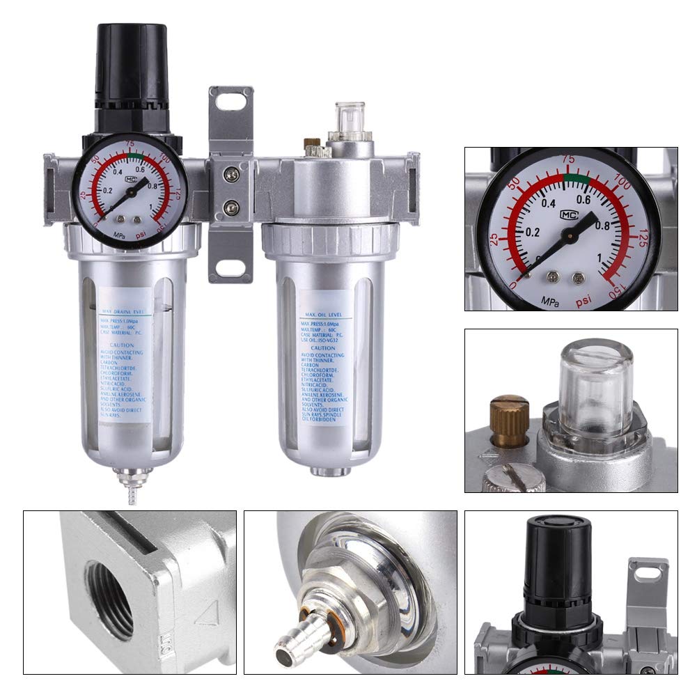 Regolatore del compressore d'Aria, SFC300 3/8 '' Regolatore del Filtro del compressore d'Aria Strumento separatore per la Pulizia della Trappola dell'Acqua