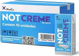 Kit Creme de Leite Vegetal NotCreme 200g c/10 caixinhas – Alternativa Vegetal ao Creme de Leite, Textura Cremosa, Ideal para Receitas Doces e Salgadas