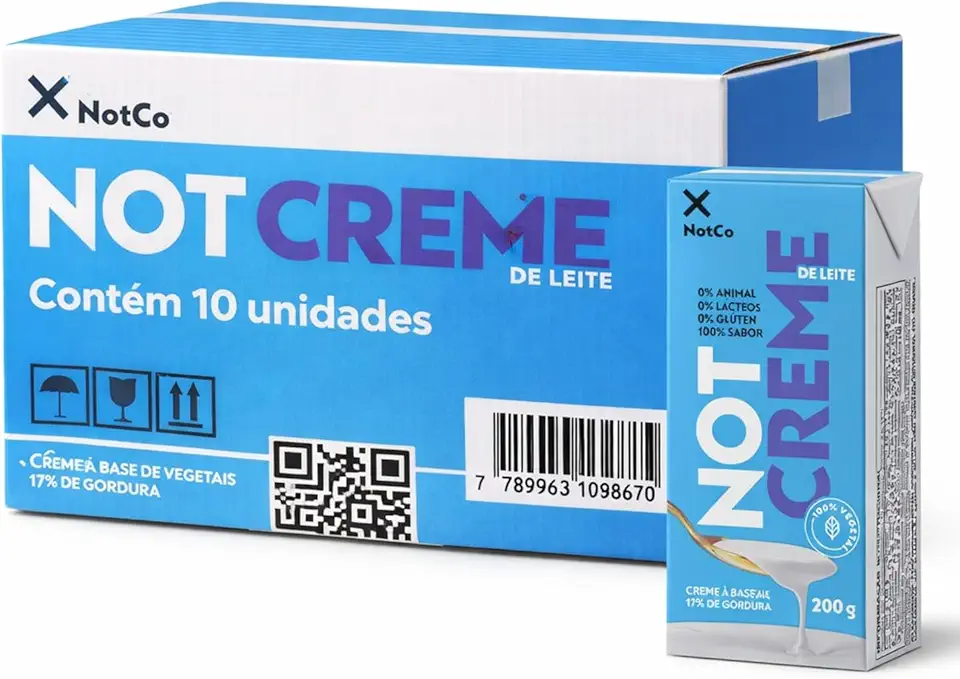 Kit Creme de Leite Vegetal NotCreme 200g c/10 caixinhas – Alternativa Vegetal ao Creme de Leite, Textura Cremosa, Ideal para Receitas Doces e Salgadas
