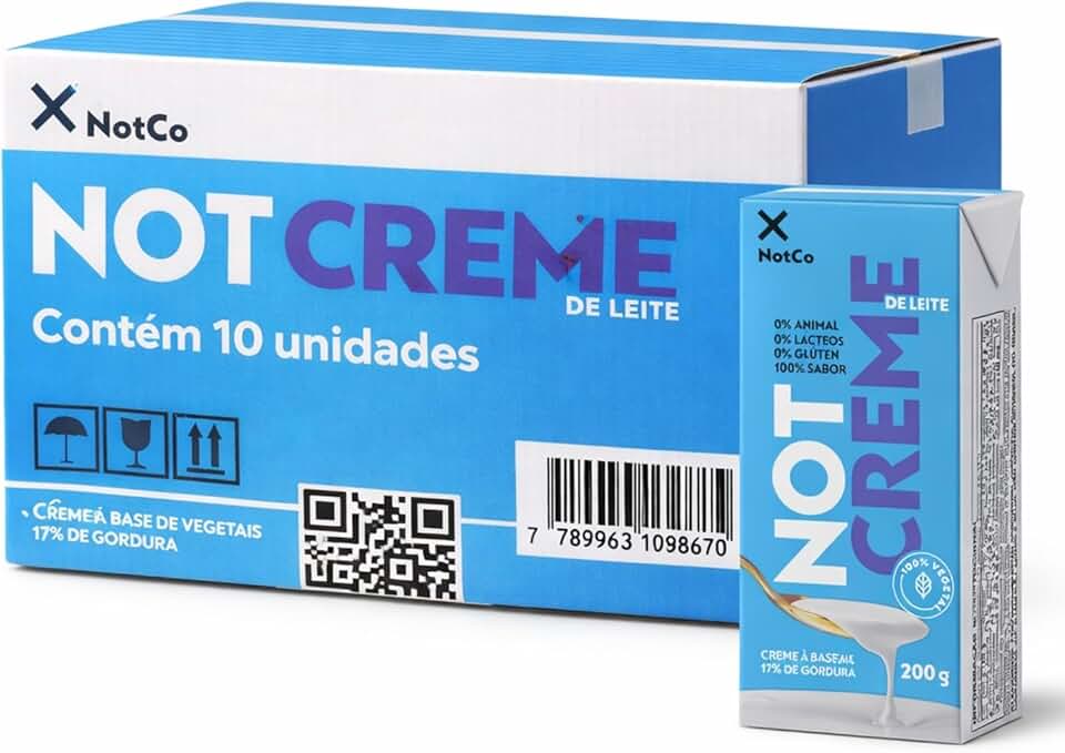 Kit Creme de Leite Vegetal NotCreme 200g c/10 caixinhas – Alternativa Vegetal ao Creme de Leite, Textura Cremosa, Ideal para Receitas Doces e Salgadas