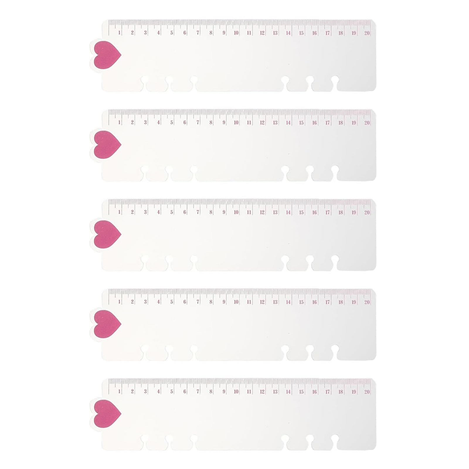 5Pcs 6 Hole Pre-Punched Binder Ruler Book Page Divider Bendable Bookmarks for Refillable Notebook Planner School