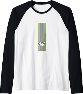 Airline Baggage Tag - DFW Raglan Baseball Tee