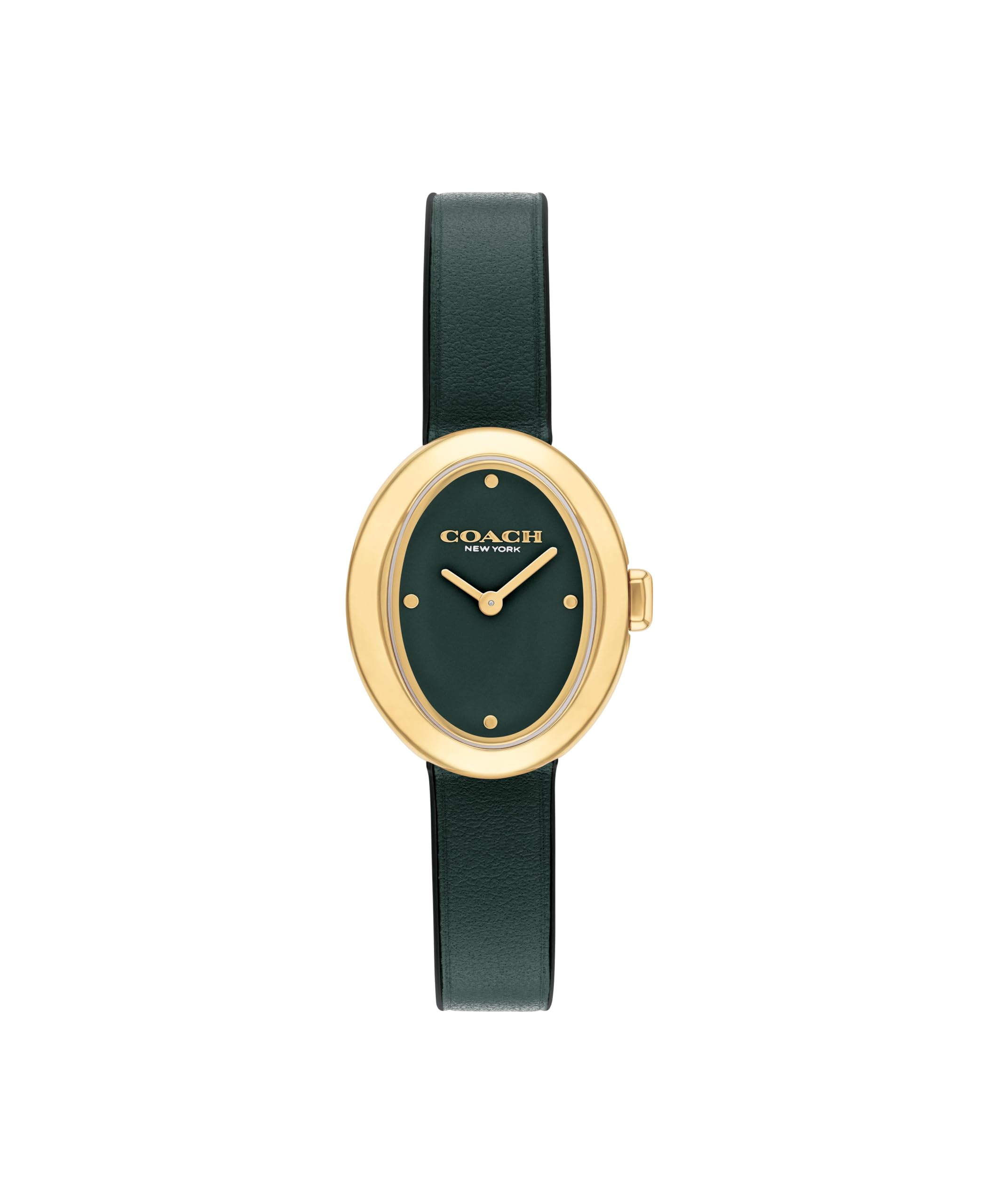 Coach Sammy Women's - 2H Quartz Watch - Calfskin Leather Strap - Water Resistant up to 3ATM/30 Meters - Gift for Her - Modern Design - Perfect for Everyday Wear - 22.5mm, Green, Modern
