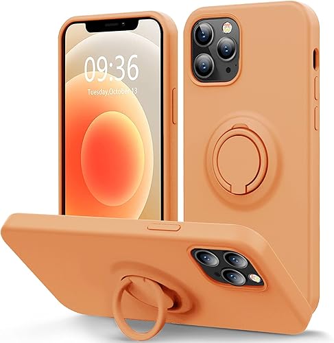 Miniatura 1 de MOCCA - Funda compatible solo con el iPhone 12 Pro Max de 6.7 pulgadas con soporte de anillo, forro de microfibra súper suave, funda protectora