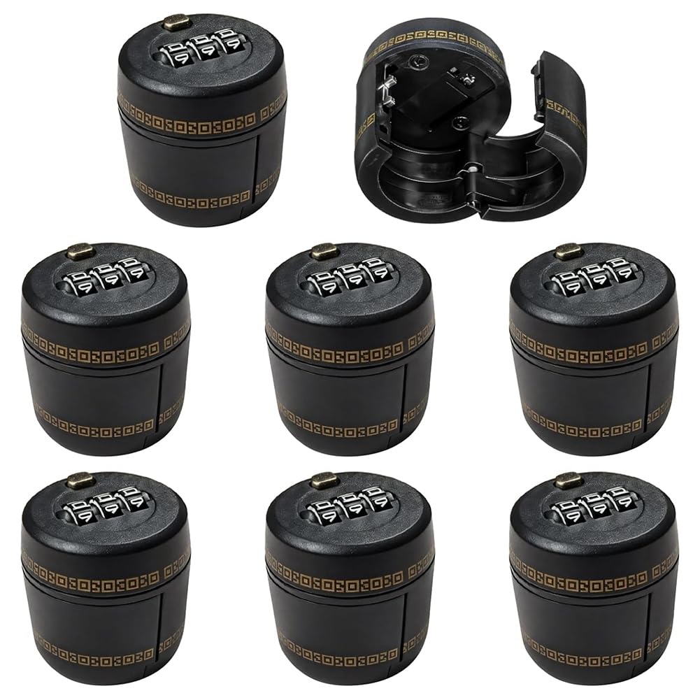 Hndhbfgrt Secure Top Caps Wine Bottle Stoppers 8 Pcs 3-Digit Password Locks for Whiskey, Beer& Liquor Combination