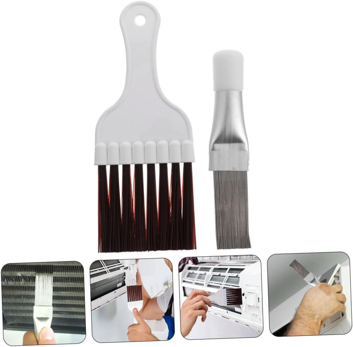 2sets Air Conditioner Fin Comb Cleaning Tool Brush Fin Combs for Efficient Radiator Condenser Maintenance Lightweight and Portable Cleaning Accessories