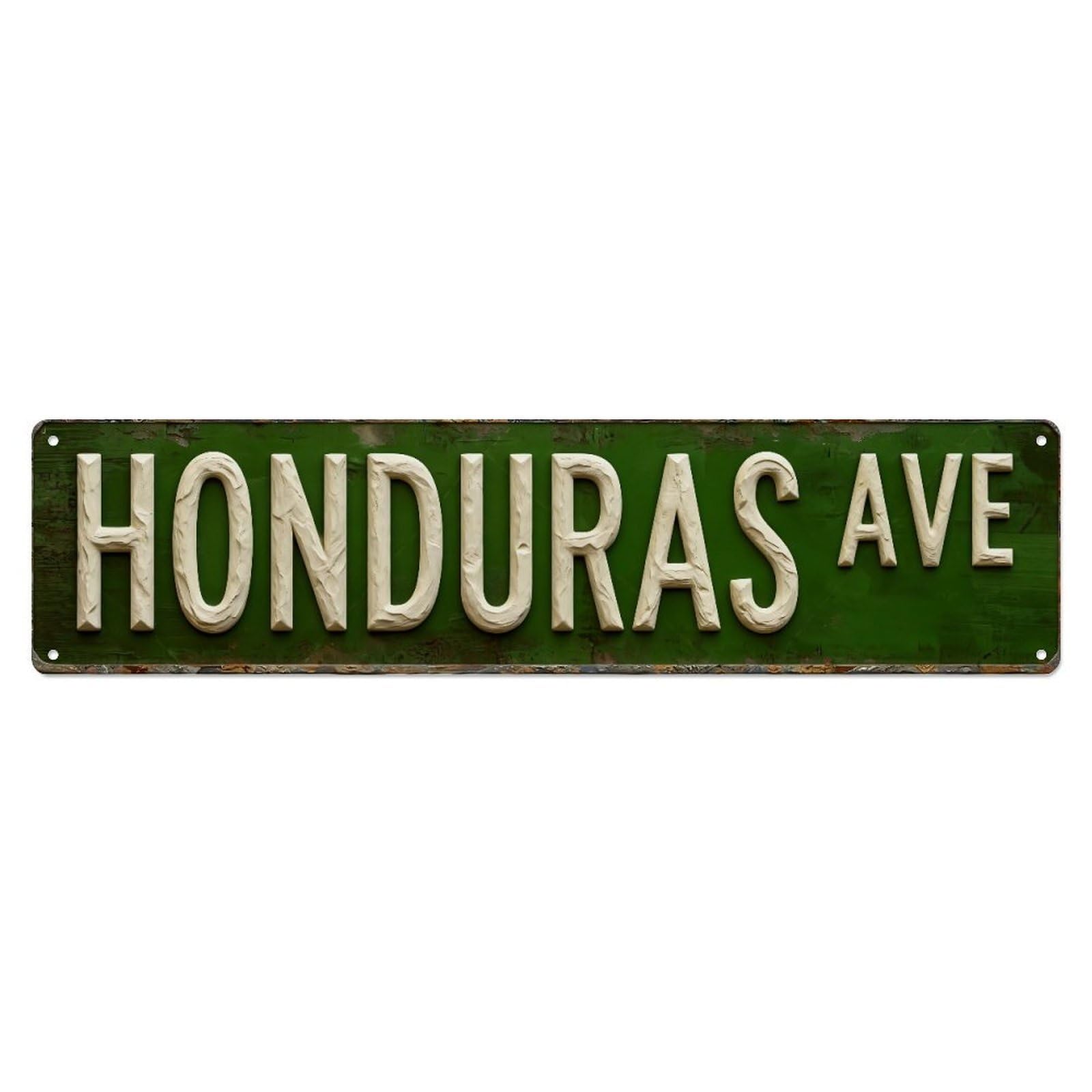 Iageret Vintage Honduras Avenue Sign Pattern Metal Tin Sign Retro Wall Decor, Bar Garage Cafe Kitchen Home Wall Art Poster Decoration 4X16inches