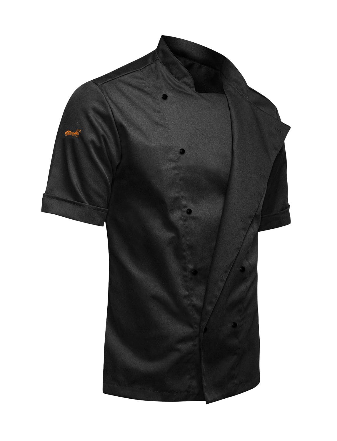 Chef Coat Jacket Men Short Sleeve easyClean Slim Fit Sleeve Pocket Kitchen Service Uniform Workwear