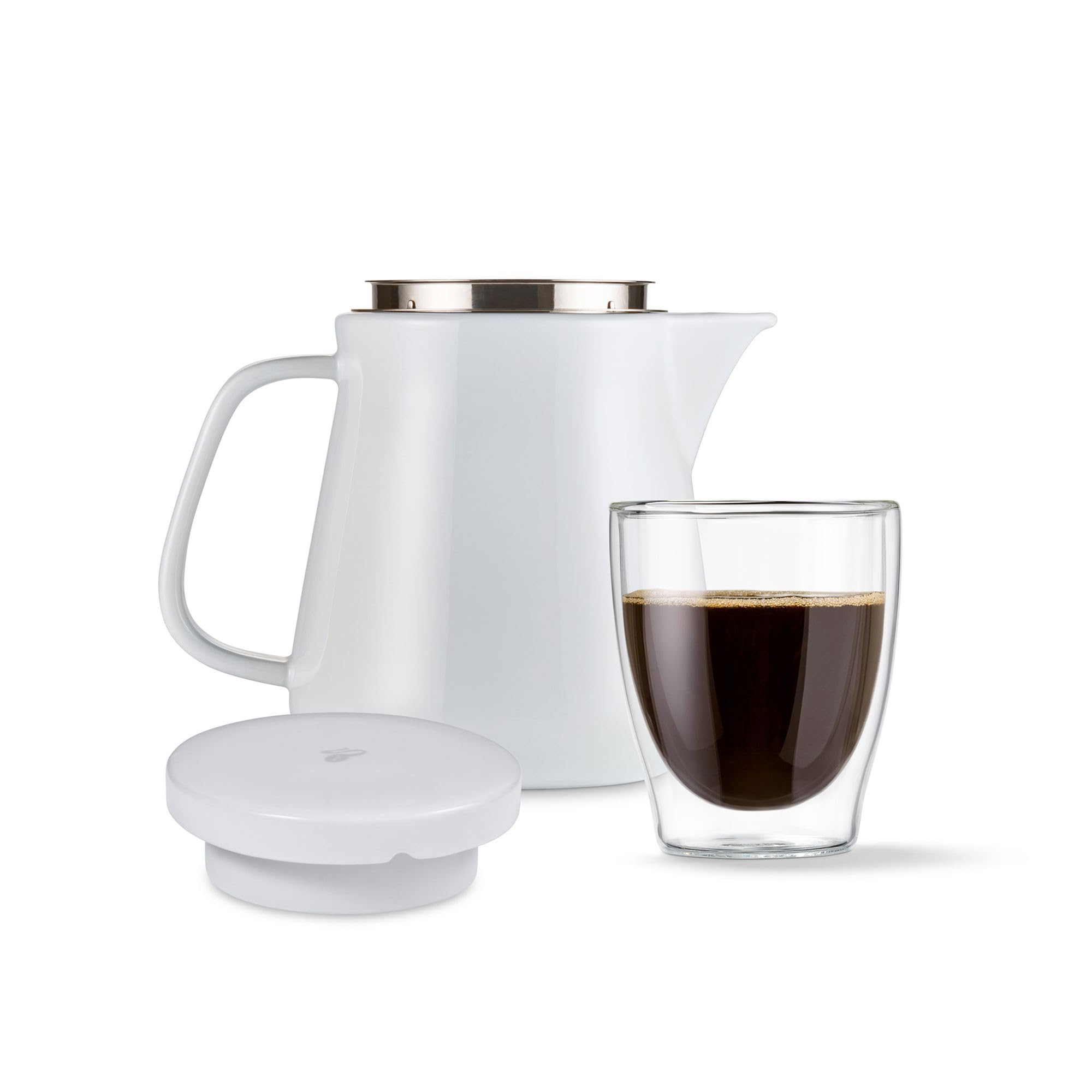 Tchibo Kaffeebereiter, Edelstahl-Permanentfilter, Spülmaschinengeeignet, Keramik, Weiß