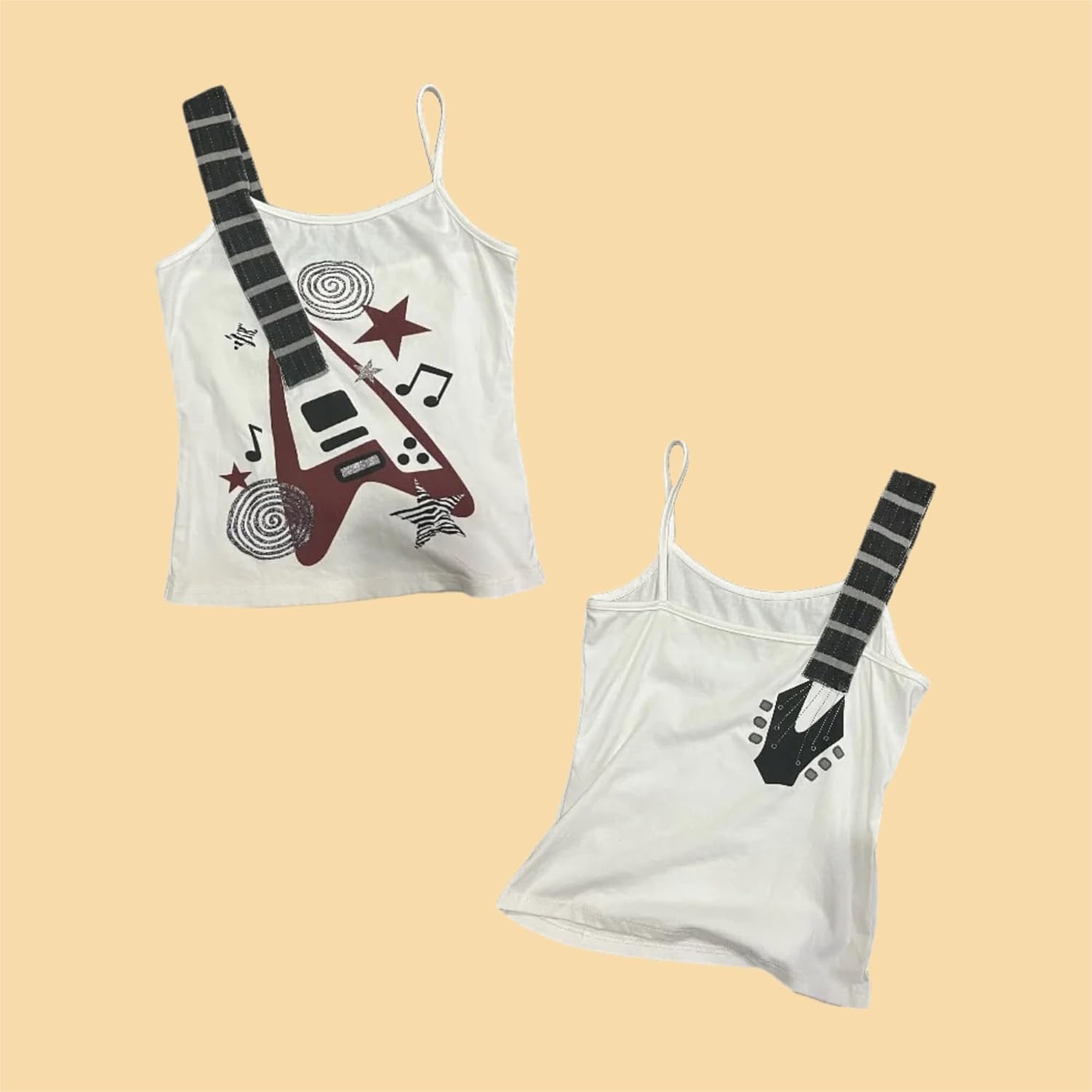 Punk Rock Concert Graphic Tank Tops Women Cute Summer Spaghetti Strap Sleeveless Crop Cami Y2k Grunge Emo Shirt - Image 4