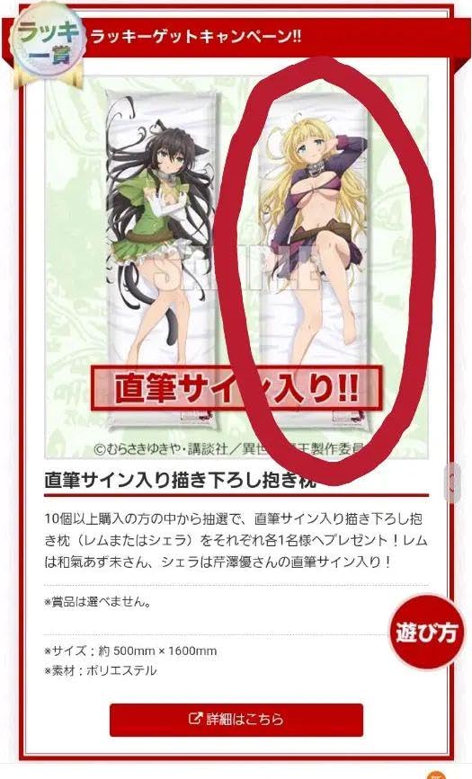 異世界魔王と召喚少女の奴隷魔術　シェラ　抱き枕カバー　芹澤優直筆サイン入り Amazon | 異世界魔王と召喚少女の奴隷魔術 芹澤優さん直筆サイン