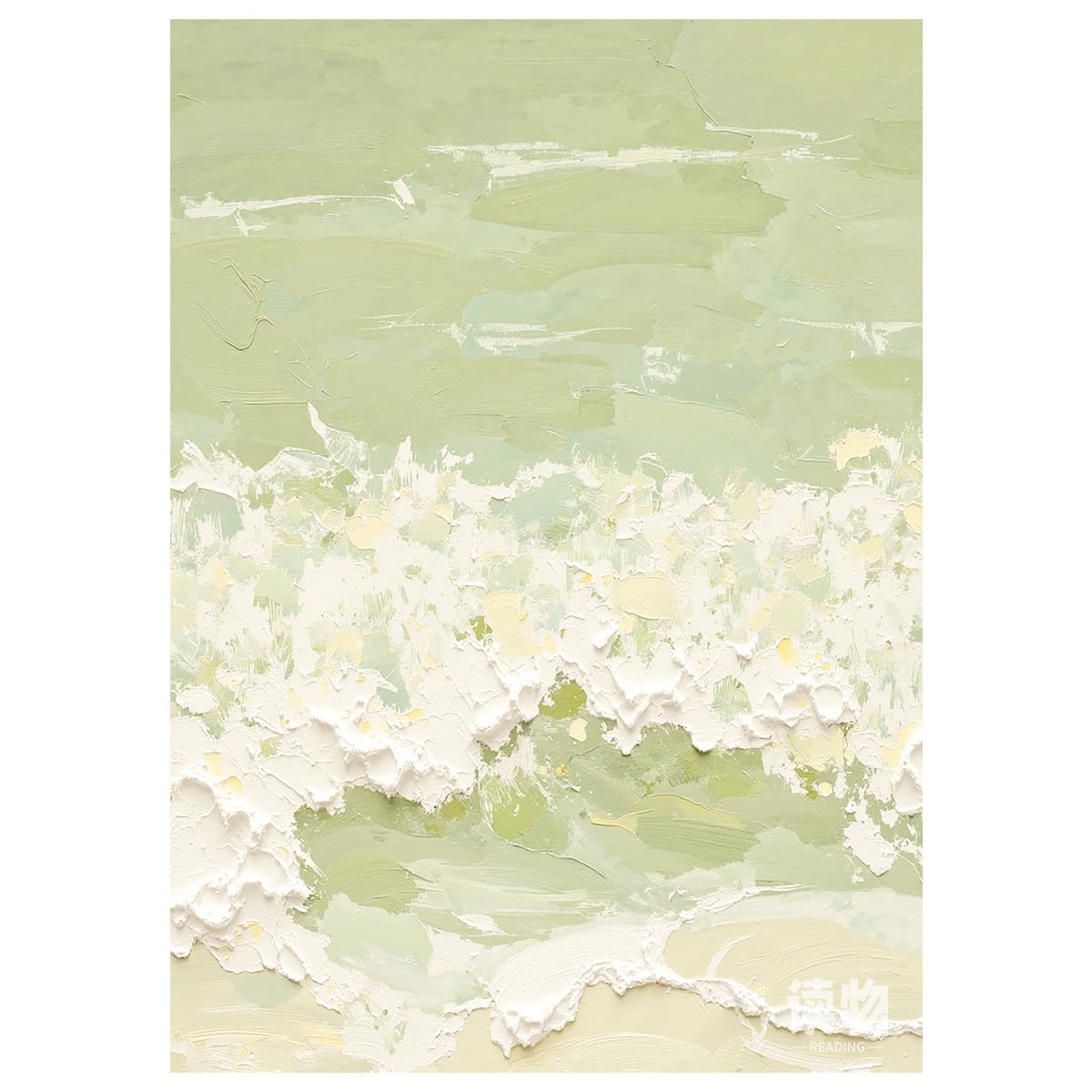 LCDIUDIU Hand Painted Thick Textured Abstract Waves Canvas Wall Art Unframed Modern Coastal Landscape Minimalist Artwork Vertical Wall Decor for Living Room Bedroom 70X100Cm(28X40Inch)