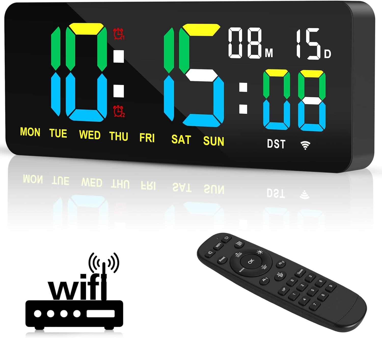 Reloj de Pared Digital XREXS 12.2 Pulgadas WiFi Sincronización