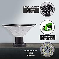 Vista 4 de Luces solares para postes – Encendido/apagado automático para exteriores – Luces solares para postes al aire libre 4x4 – Luces solares para poste