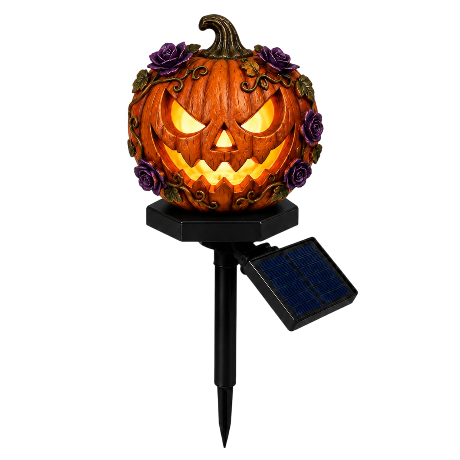 Outdoor Solar Halloween Pumpkin Stake Light Waterproof LED Auto