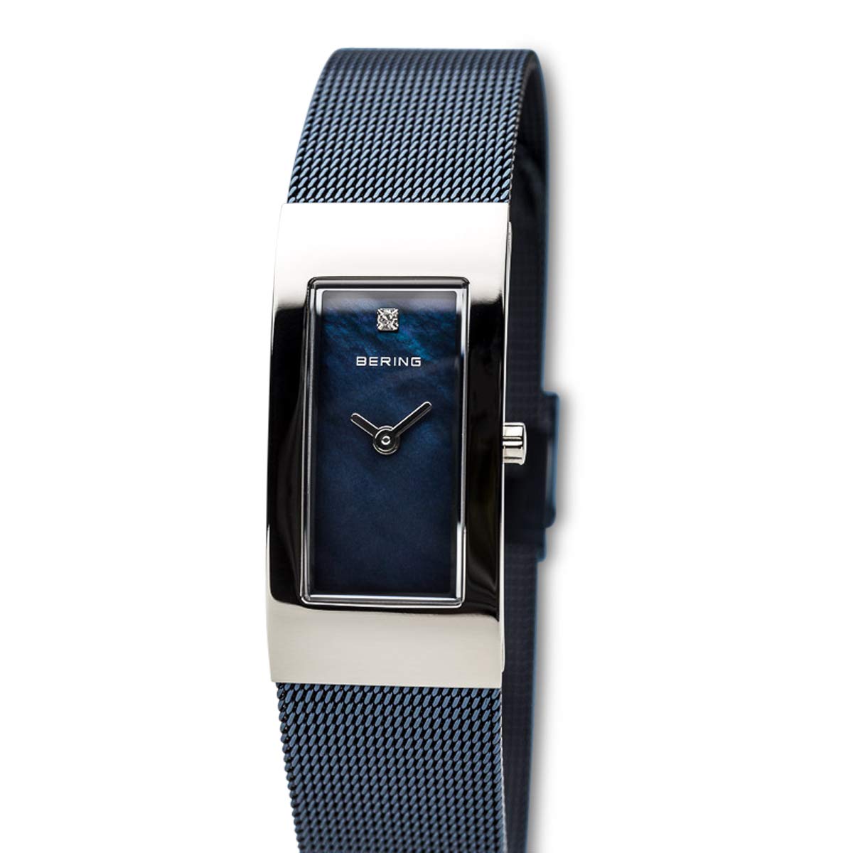Bering Damen Quarz Uhr | Armbanduhr 17 mm Edelstahlgehäuse und Zifferblatt | Milanaisearmband | Saphierglas | 5 ATM | 10817